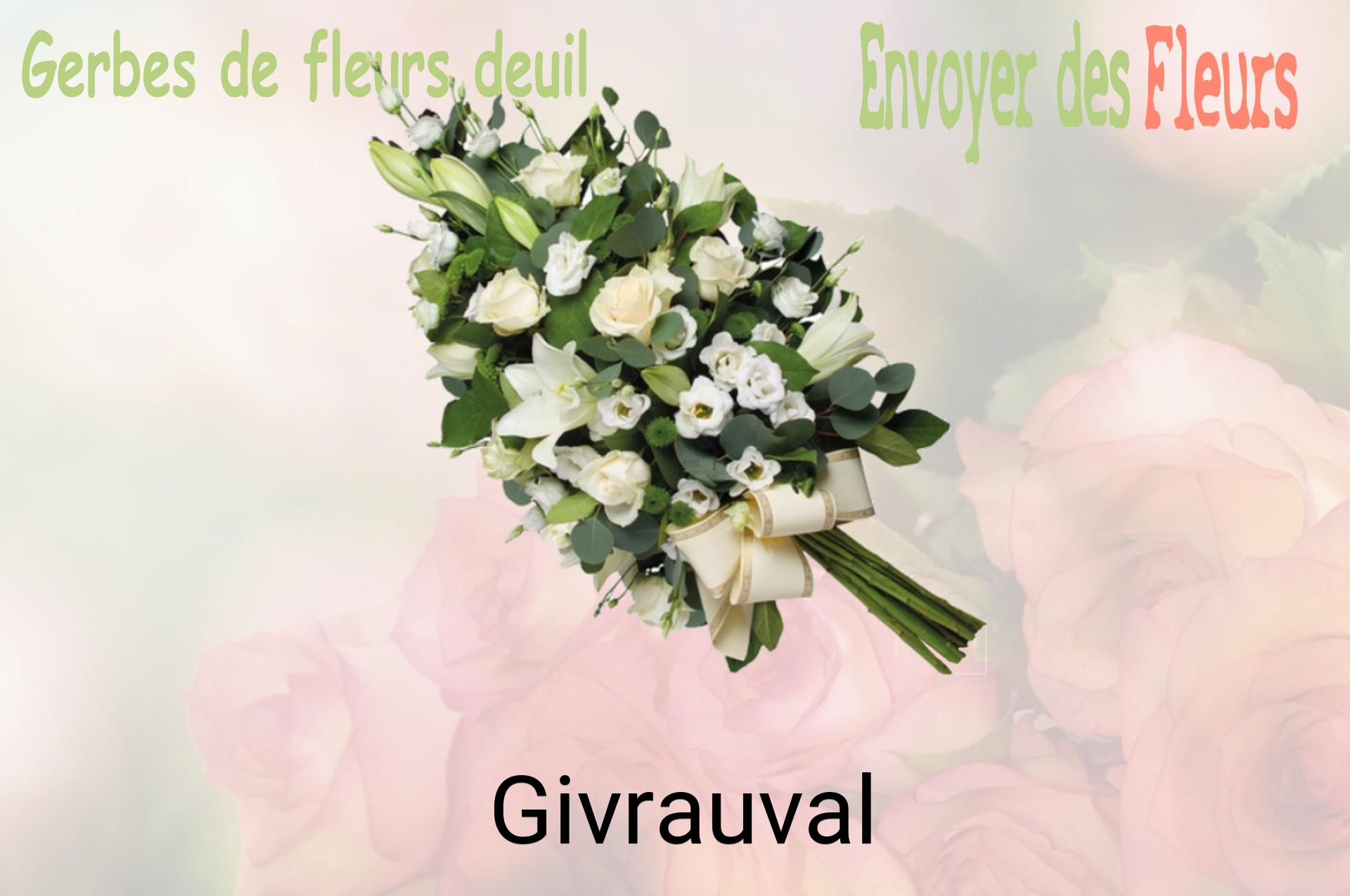 Gerbe de fleurs de deuil livrée à Givrauval